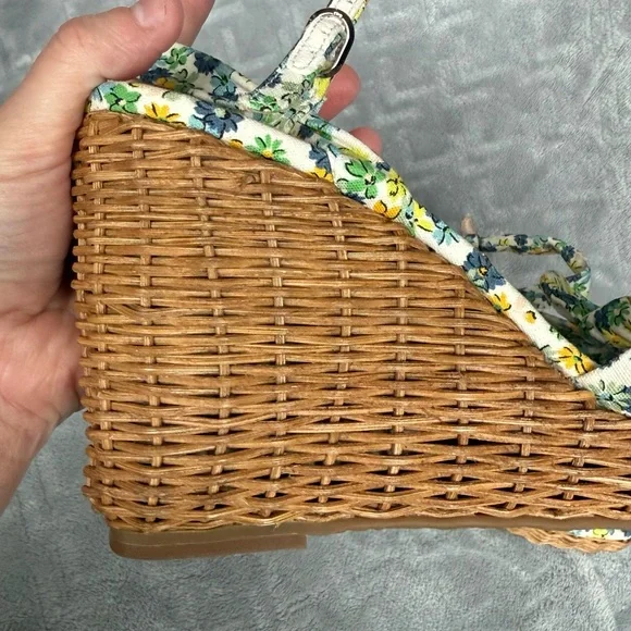 Kate Spade New York Patio Platform Wedge Sandal Blue Floral Women’s Size 8.5 - Picture 8 of 10